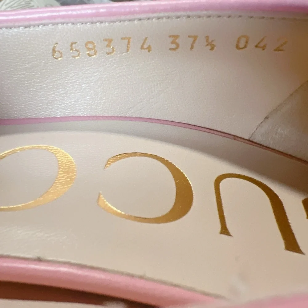 Gucci Chevron Matelasse mini Double G Logo Heel Pumps Pink Leather EU 37.5 - NEW - Picture 15 of 15